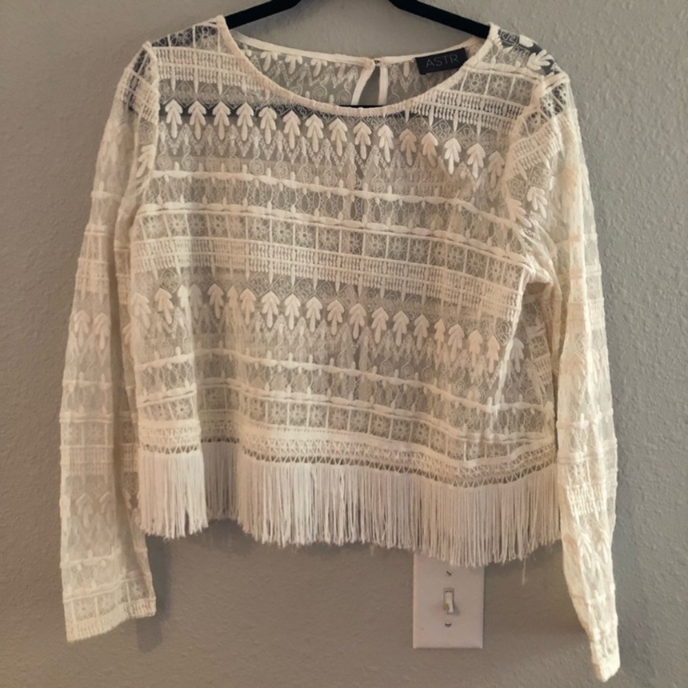 Lace fringe top